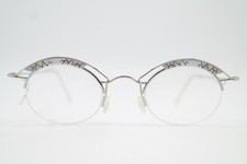 Vintage Brille DOMINO 15-203 Silber Mehrfarbig Halbrand Brillengestell