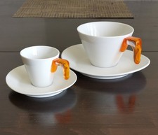 Guzzini 2er-Set Cappuccino- & Espresso-Tassen mit Untertassen