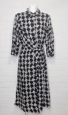 Midikleid Damenkleid Kleid 42 Hemdblusenkleid Wickelkleid Viskose 3/4-Arm #592