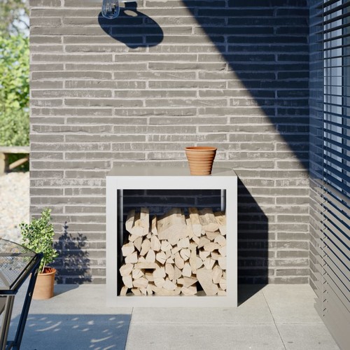 Brennholzregal weiß 60x40x60 - weiß,