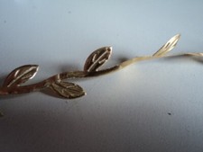 3 m Blättergirlande aus Stoff Gold (Farbe einseitig), Blattgröße ca. 7 x 15 mm