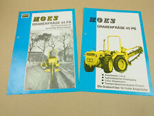 2 Prospekte Hoes Grabenfräse 45 PS am Ferrari Schlepper 3-Zylinder Dieselmotor