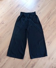 CLOCKHOUSE Paperbag Leinen Schlupf-Hose WIDE LEG Gr.34 schwarz High Waist Band