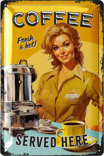 Retro blechschild kaffee deko - retro,
