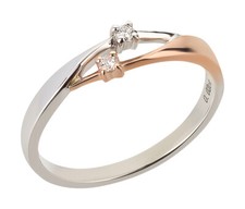 Goldring 375 Gold Ring Diamant Brillant Verlobungsring Rosegold Weißgold bicolor