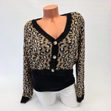 Damen Strickjacke Leo-Look