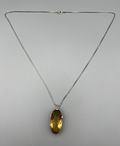 Silber kette mit - silber, citrin