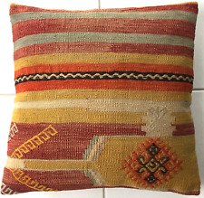 Kissen Alte Kelim Vintage Sumach Orientalisches Orange Pillow Cushion Almohad a