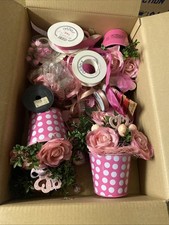 Deko Paket Rosa Konvolut Bastel Materialien Bastelsachen Töpfe Rosen Bänder Herz