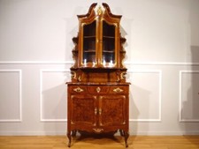 HANNIS ANTIQUE STORE / DRESDNER BAROCK VITRINE UM 1860 - 1880 / NUSSBAUM-10