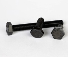 6-kant Schraube M10 DIN 933 10.9 12mm-140mm Vollgewinde schwarz / blank