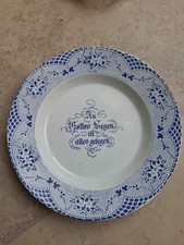 Schmuckteller Spruchteller Steingutfabrik Thomsberger & Hermann Colditz Sachsen 