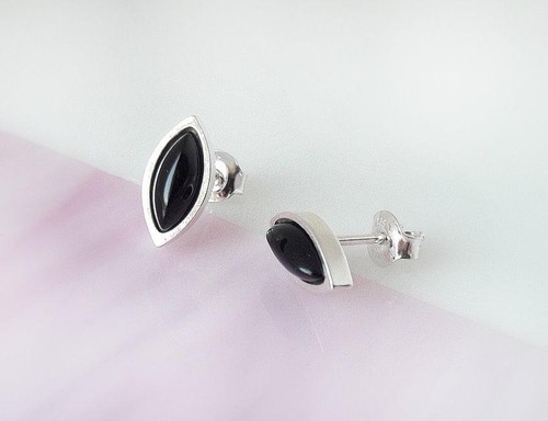 Onyx ohrstecker silber 925 - silber,