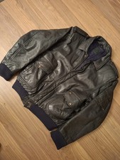 Pilotenjacke Leder Louis Vintage schwarz Gr.M dickes schweres Leder 