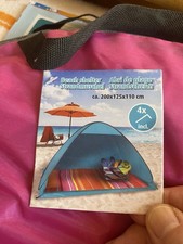 Strandmuschel Pop Up Strandzelt Sonnenschutz Windschutz Sichtschutz Zelt