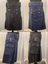 Herren denim utility kilt - herren,