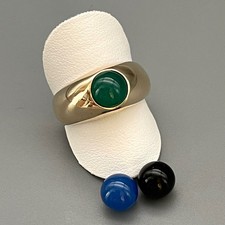 FARB - WECHSEL RING AUS 333/- GELBGOLD  MIT ACHAT & ONYX WERT 998,-