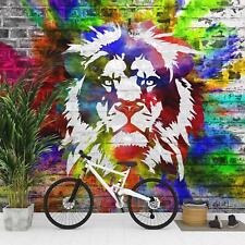 Fototapete Löwe Graffiti Wohnzimmer Schlafzimmer Bunt Vlies Tapete 9164c