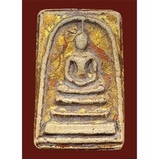 Seltenes PHRA SOMDEJ WAT RAKANG Pim Yai Gold Lackiertes Amulett Thai Buddha T...