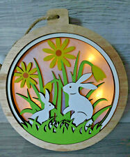 Schönes Holz Fensterbild beleuchtet--Frühling/Ostern--16 cm-Fenster Dekoration *