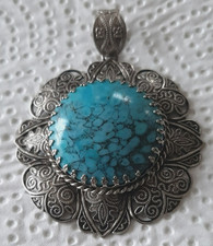 Retro, Modeschmuck 50er/60er Jahre Florale Brosche mit Türkisstein