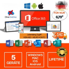 Microsoft Office 365 Pro Plus für 5 Geräte -  Konto für Mac/Win/iOS/Android