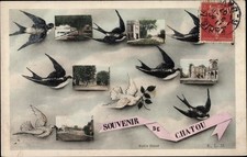 Ak Chatou Yvelines, Straßenpartie, Brieftauben, Schwalbe, Gebäude - 2667614