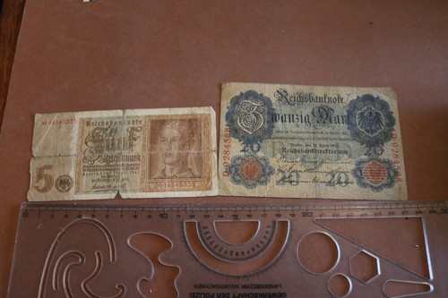 Zwei alte reichsbanknoten - zwei,