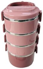 Lunchbox Warmhaltebox Mehrschichtig Stapelbar Edelstahl Auslaufsicher Rosa