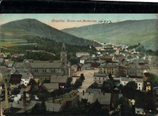Graslitz , Kirche und Marktplatz  1913