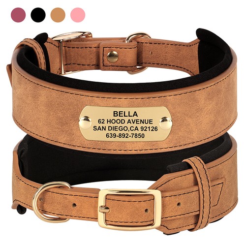 Breit leder hundehalsband - leder,