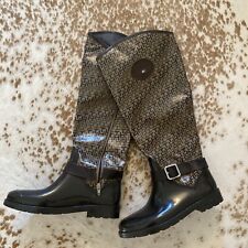 Tommy Hilfiger Gummistiefel Damen Größe 39 Braun Neu Logo TH Lack