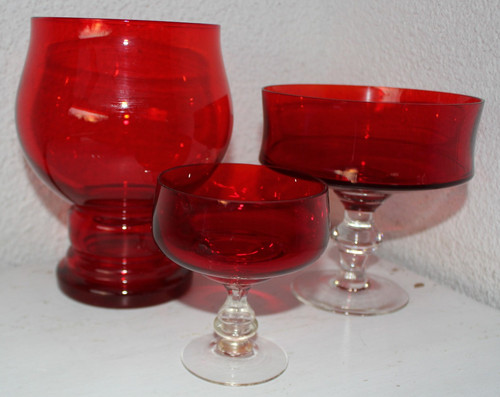 Glas schalen mit - 3x,
