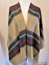 Poncho Cape One Size offen Camel Schwarz Rot Weiß Mehrfarbig