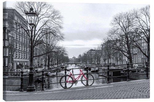 Leinwandbild rotes fahrrad - rotes,