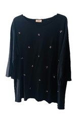 TRIANGLE by s.Oliver Shirt Tunika, schwarz mit farbigen Pailletten, Gr. 50