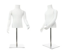 2x Kindertorso Büste KG 116 Unisex Schaufensterpuppe Kind Mannequin + Standfuß