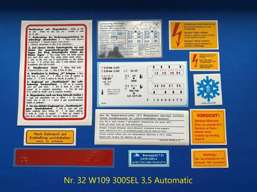 Aufklebersatz mercedes w109 - 32,