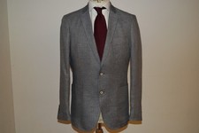 leicht  s.OLIVER  Leinen Baumwoll  Sakko   Gr. 50   Marino  blau  Herren