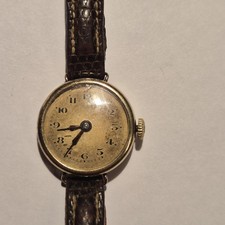 alte 585 (14 KARAT) GOLD DAMEN ARMBANDUHR mit Handaufzug Uhrwerk Schweiz