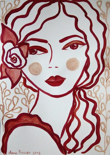 Grafik acryl malerei porträt - acryl,