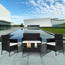 4-tlg Gartenset Set Möbel Gartenmöbel Sofa Balkonset Tisch Sitzgruppen Lounge DE