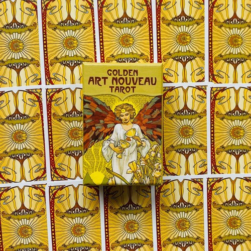 Golden art nouveau tarot - art,