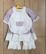 Puppenkleid Handarbeit 3-teilig 48/50 cm