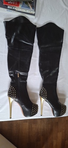 Overkneestiefel kunstleder - overkneestiefel,