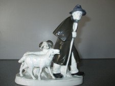 Schäfer mit 2 Schafen Schaf -Herde Porzellan Figur Porzellanfigur Keramik Widder