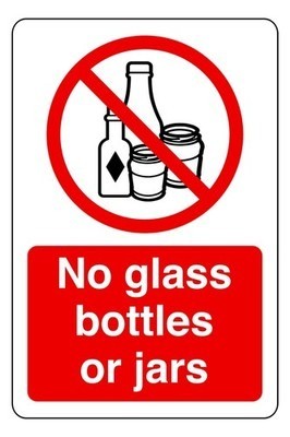 Keine glasflaschen oder - glasflaschen,