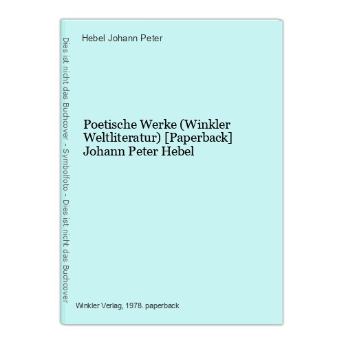Poetische werke winkler - poetische, (winkler