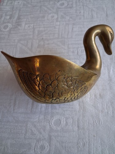 Vintage messing schwan schale - vintage,