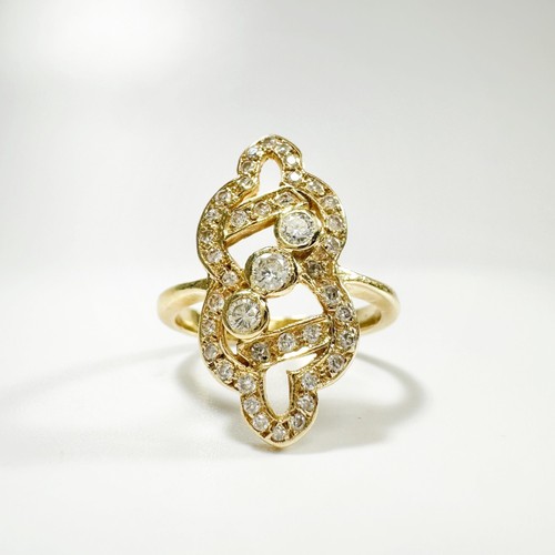 Art deco ring karat - deco, gold